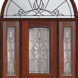 Prehung Side lights-Transom Door 80 Fiberglass Courtlandt Arch Lite - Front Doors