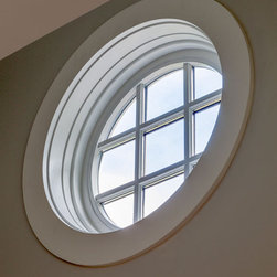 White Porthole Window - Cotchpinicut Cape - Cape Cod, MA - Custom Home - Windows