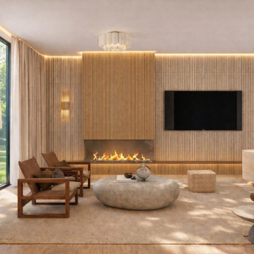 Northend Home- Family Room with Media Wall