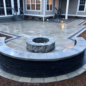 Patio with Fire Pit & Seating, Landscape Lighting