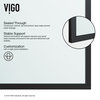 VIGO Meridian Fixed Frame Shower, Matte Black, 34" X 74", Clear Glass