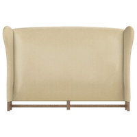 Herbert Vintage Leather Wingback Headboard, Cal King Oyster