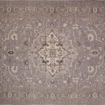 Bareen's Designer Rugs - Ziegler Kafkaz Suarez Grey/Ivory Wool Rug, 9'10 x 13'9 - A Persian influenced Turkish hand knotted rug made by skilled artisans capable of creating the most exceptional vegetable dyes and hand-spun New Zealand wool. This gorgeous one of a kind Peshawar Kafkaz handmade rugs is also known as a Chobi Rug. This gorgeous rug is extremely versatile and is famous for its soft pleasing color palette and informal design that works in a myriad of interiors. It has been expertly hand-tied, finished, sun-dried, and can contain up to 1.5 million knots. It takes 4 skilled artisans to hand knot this rug nine to twelve months to complete this piece of art. The invigorating colors and patterns in this rug will give your home an elegant and fresh appearance. While drawing upon the coloring and patterns of antique rugs, contemporary Peshawar pieces incorporate modern design motifs and feature vibrant color tones.Give your room a luxurious look and feel with this beautiful rug with gorgeous color pallet. The intricate design allows this oriental rug to creates a royal ambience in any decor. Hand knotted construction and natural fibers gives this rug soft feel under your feet.