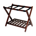 Luggage Rack With Shelf, Walnut