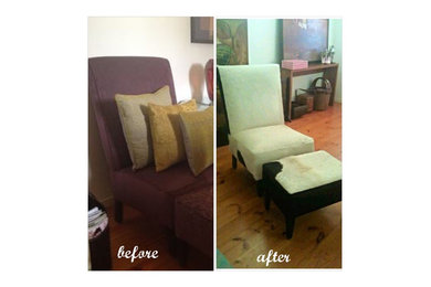 Reupholstery , before & after