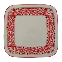 Le Souk Ceramique - Square Stoneware Platter Nejma Design - Serving Dishes And Platters