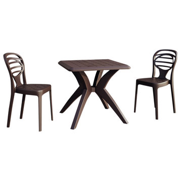 Kova Chairs & Marcella Table Set, Brown