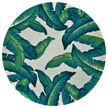 Couristan Covington Palm Leaves 2993/2040 Tropical Rug, Green, 2'6"x8'6" Runner