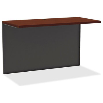 Lorell Mahogany Laminate/Charcoal Modular Desk Series, 48"x24"