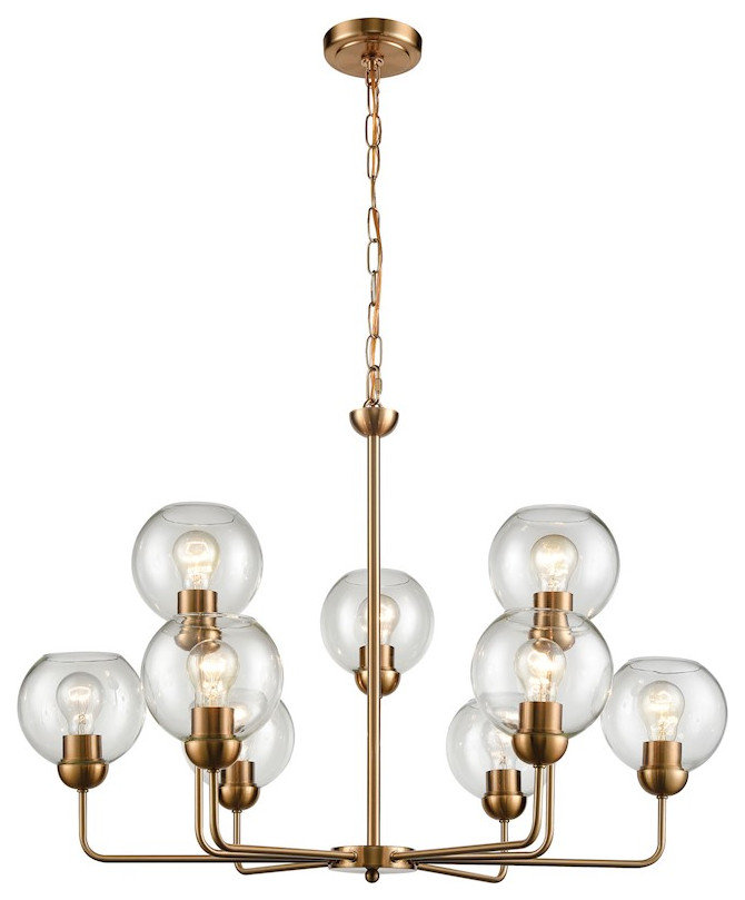 Thomas Lighting Astoria 9-Light Chandelier, Satin Gold - Transitional ...