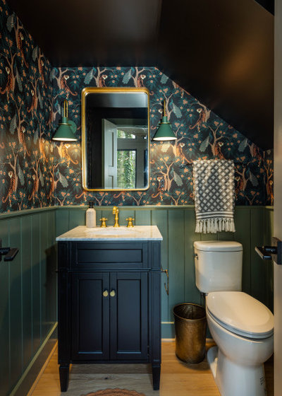 Rustic Powder Room by Owners Choice Construction