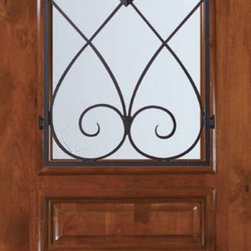 Pre-hung Single Door 96 Alder Charleston Arch Top Arch Lite - Front Doors