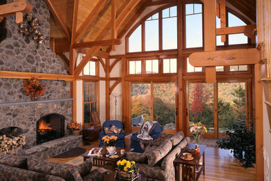 Inspiration for a contemporary family room remodel in Boston