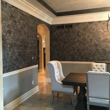 Carmel, Indiana Custom Stenciled Metallic Dining Room