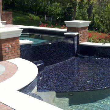 Cast stone precast pool and spa coping.