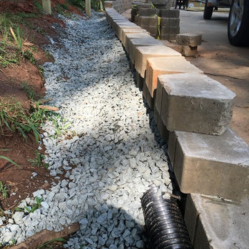 Horizontal Fence with Retaining Wall