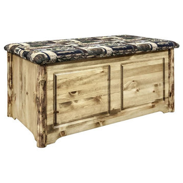 Montana Woodworks Glacier Country Small Wood Blanket Chest in Brown