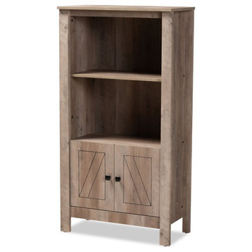 Bowery Hill Modern Natural Oak Finished Wood 3-Tier Bookcase
