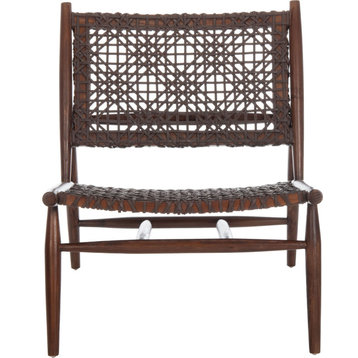 Bandelier Accent Chair Brown, Brown Leather
