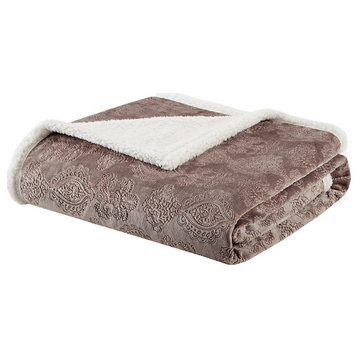100% Polyester Embossed Micro Velour Oversized Textured Plush Throw,Mp50-3252
