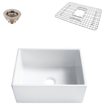 Thompson Traders KSA-494FC Fireclay 24" Farmhouse Single Basin - Gloss White