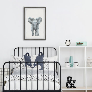 "Here Goes the Elephant" Framed Painting Print