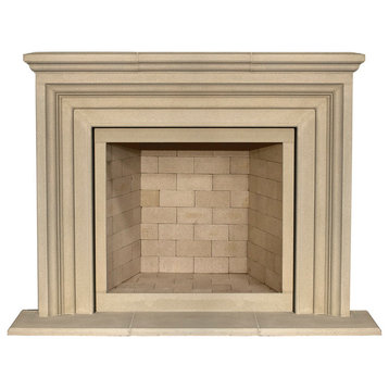 Classic II Cast Stone Fireplace Mantel, Buff