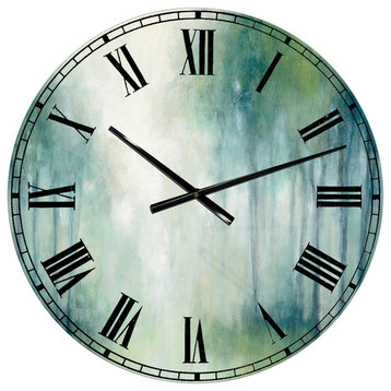 Walk, The Forest Traditional Landscape Oversized Metal Clock, 23"x23"