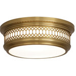 Robert Abbey - Robert Abbey 306 Williamsburg Tucker - Two Light Flush Mount - Canopy Included: TRUE  Shade InWilliamsburg Tucker  Antique Brass Froste *UL Approved: YES Energy Star Qualified: n/a ADA Certified: n/a  *Number of Lights: Lamp: 2-*Wattage:40w E26 Medium Base bulb(s) *Bulb Included:No *Bulb Type:E26 Medium Base *Finish Type:Antique Brass