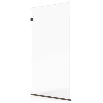 Milan Stationary Panel Shower Screen, Clear Glass, Oil Rubbed Bronze, 30x76"