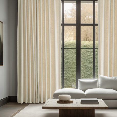 French Linen Curtain Single Panel, Ancient Ivory, 50"x96"