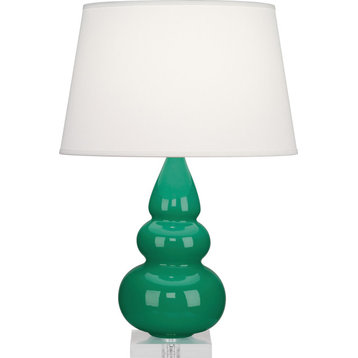 Small Triple Gourd Accent Lamp, Emerald Green