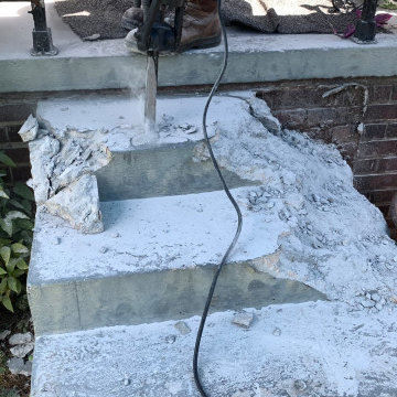 Concrete step demolition.