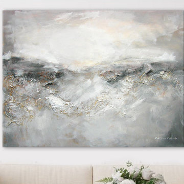Large Neutral Colored Abstract Landscape Painting
