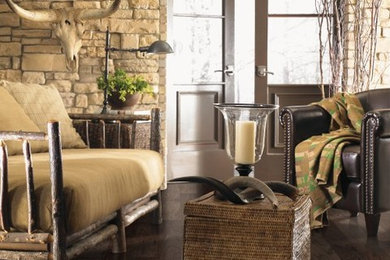 Living room - rustic living room idea in Atlanta