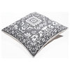 20" X 20" Gray And White 100% Cotton Geometric Zippered Pillow