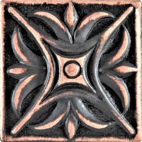 MidWest Star Metal Insert Tile 2"x2", Set of 8, Oil Rubbed Bronze