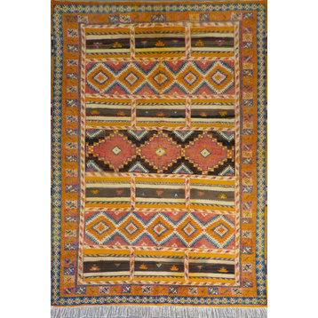 Mosaic Moroccan Area Rug, Multicolor , 127''x 79''