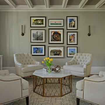 Soothing, sophisticated living room.