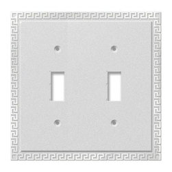 Amerelle Greek Key 2-Toggle Wall Plate, Chrome - Switch Plates And Outlet Covers