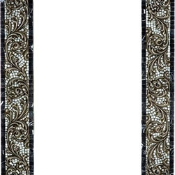 Stone mosaic mirror frame with metal inlay - Bathroom Mirrors