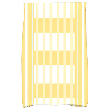 18"x30" Beach Blanket, Stripe Print Kitchen Towel, Yellow
