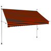 vidaXL Retractable Awning Patio Awning with Hand Crank 98.4" Orange and Brown