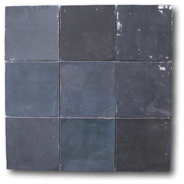 Mestizaje Zellige 5 x 5 Ceramic Tiles - Graphite, 9 Sq Ft