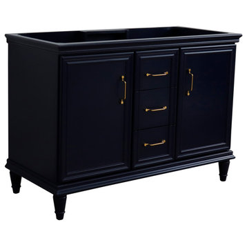 48" Double Vanity, Blue Finish- Cabinet Only