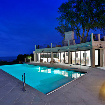Wilmette, IL Rectilinear Swimming Pool with Separate Hot Tub
