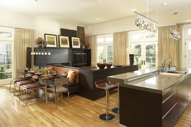 Design ideas for a modern open plan dining in Minneapolis.