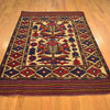 Oriental Rug, 100% Wool Old Afghan Baluch 4'X6', Hand-Knotted Rug