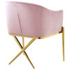 The Parker Dining Chair, Velvet, Pink, Gold Legs