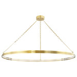 Hudson Valley Lighting - Rosendale LED Chandelier, Large, Aged Brass Finish - Exquisite details take this simple LED ring to a decorative level. An intricate metal chain, gorgeous metal work and bead detailing around the outside of the ring add a subtle sophistication. With its matte glass diffuser and open, airy design, Rosendale will bring style and plenty of soft light to any room.